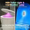 Toilet Cleaning Light Sterilizing with Auto Sensor UV Germicidal for Multi-color Bathroom Bowl Multi-Color Night Hands-Free Installation Lamp Upright