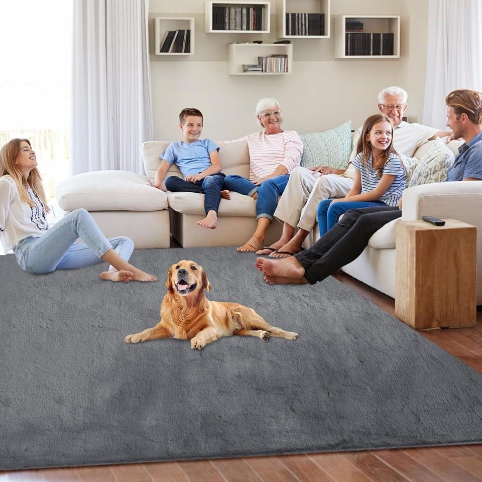 Carpet Living Room Faux Fur Luxury Plush Deep Pile Shaggy Soft Washable