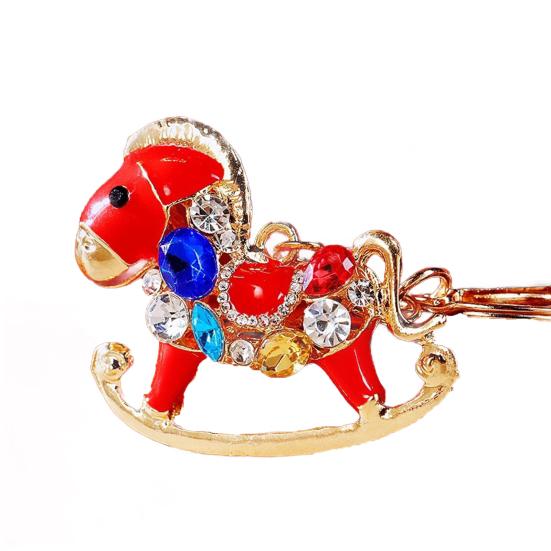 Брелок Сверкающие Стразы Инкрустация Дизайн Лошади Брелок Подвеска Декоративный Амулет Удачи Сумки Рюкзаки Автомобили Подвеска