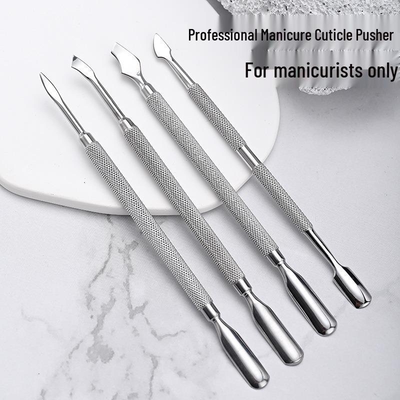 Thin Stainless Steel Nail Art Cuticle Pusher and Burr Remover