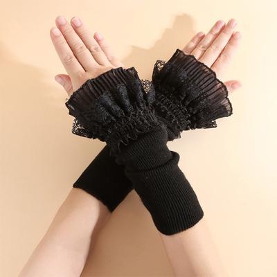 Lace Ruffles Lace Sleeves Knitted Lace Lolita Cuffs Vintage False Cuffs  for Women