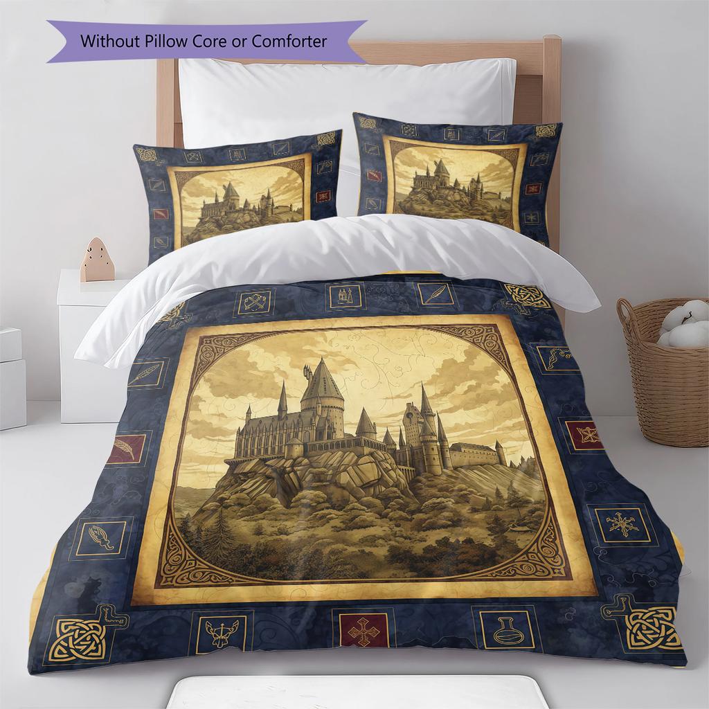 Cartoon Pattern Bedding Quilt Set Quilt Cover Pillowcase Home Decoration Birthday Gift (1 * duvet cover + 2 * pillowcase, without core)