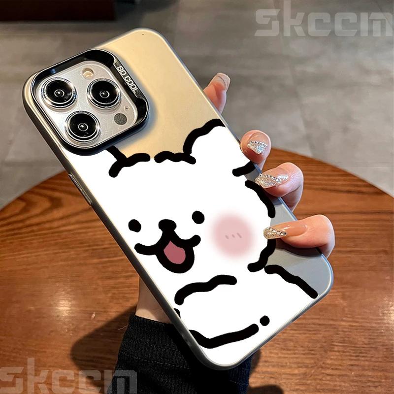 Милый щенок гальваническое серебро чехол для телефона для iPhone 11 12 13 14 15 16 Pro Max X XS XR 7 8 Plus мультяшный парный жесткий чехол