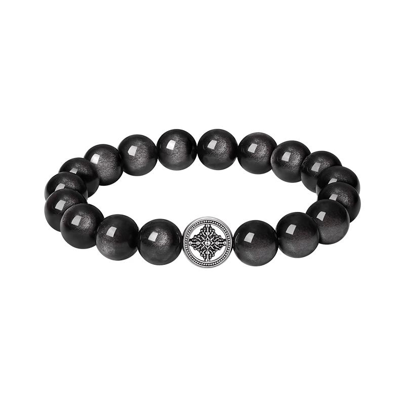 Chow Tai Seng Men s Obsidian Guardian Bracelet