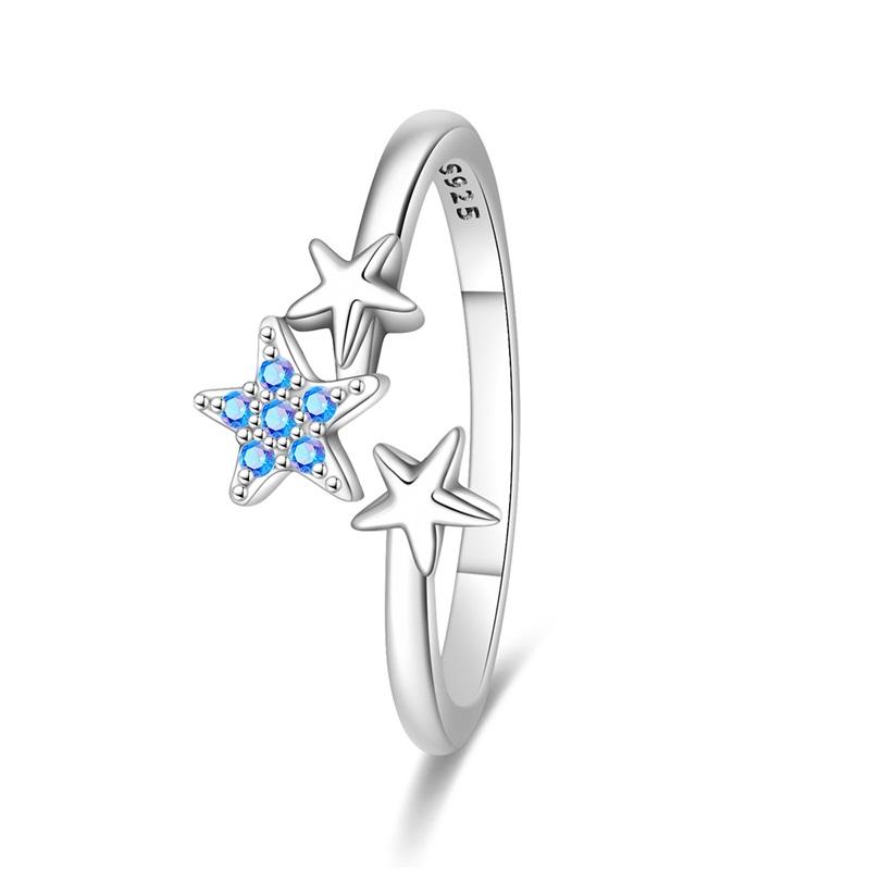925 Silver Women Rings Sparking Zircon Sunflower Star Moon Open Ring For Engagement Jewelry Anniversary Gifts