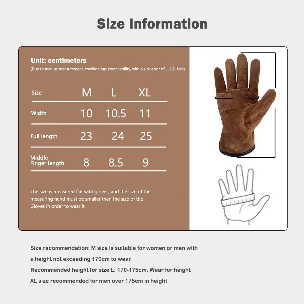 Anti-thorning Safety Gloves Cowhide Anti-cutting Gloves Heat Insulation Gloves Welding