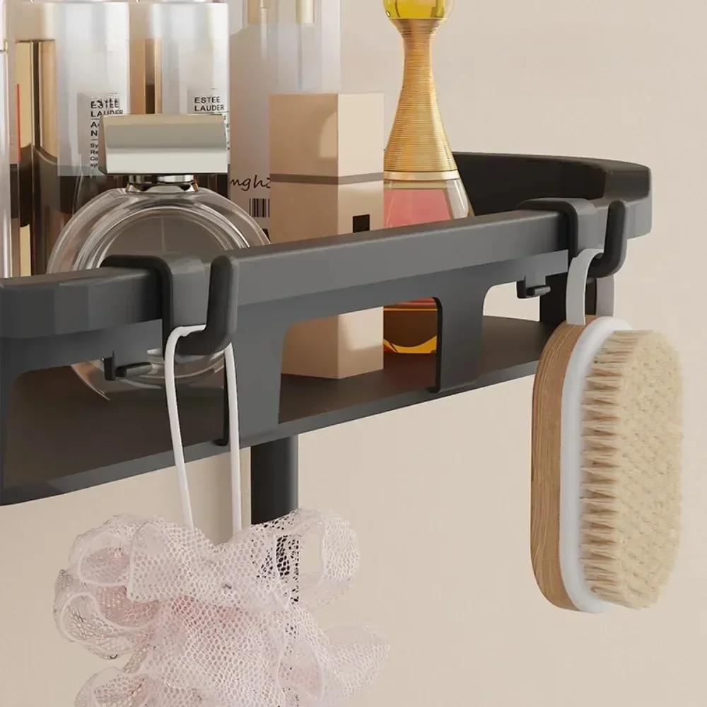 Bathroom Storage Rack Wall Mounted Shower Room Multifunctional Storage Rack Save Space Multilayer High-capacity Bathroom Shelves