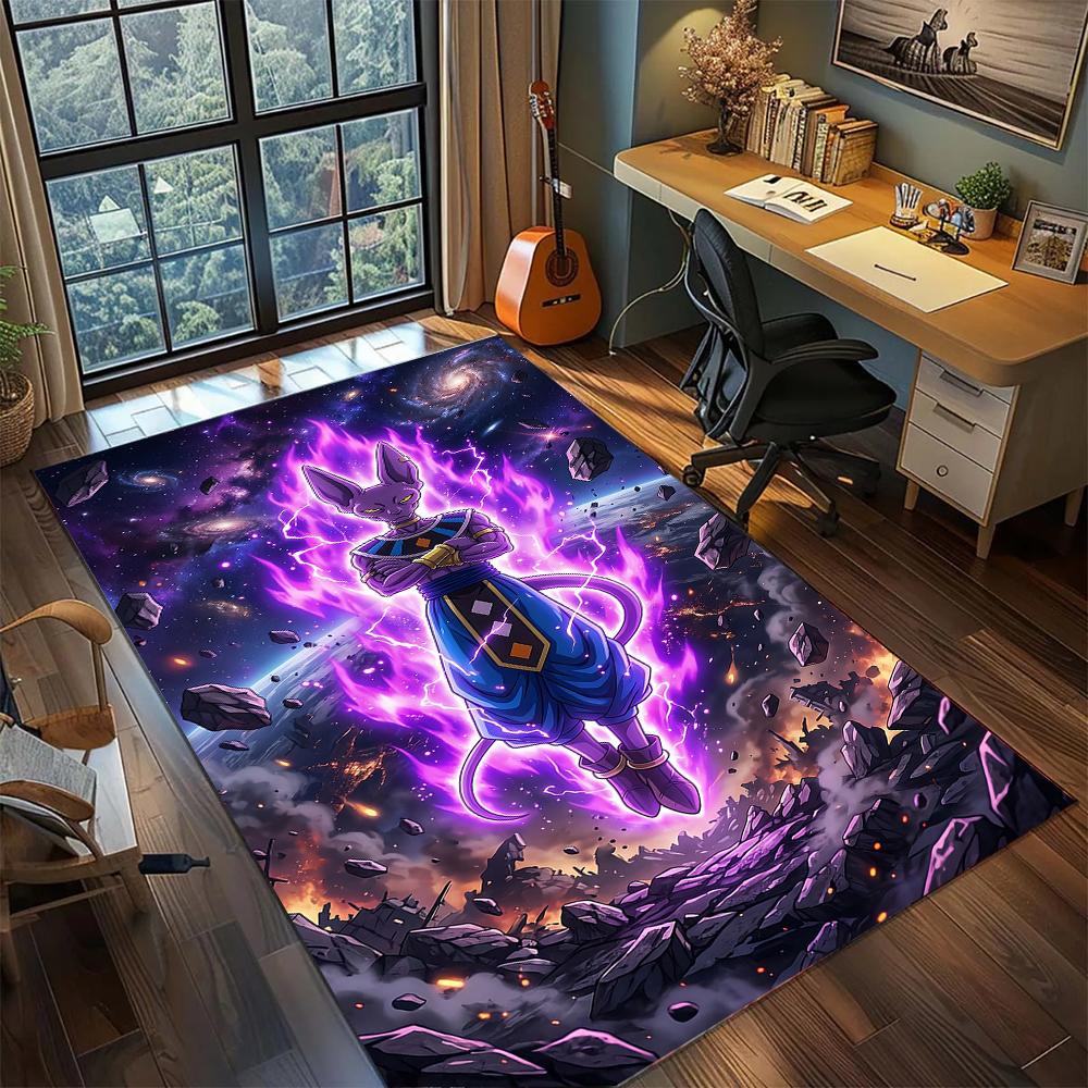 

Beerus Floating Pose Rug Carpet Large Area Rug Non Slip Washable Floor Mat Gamer Room Bedroom Home Decor 60x90cm