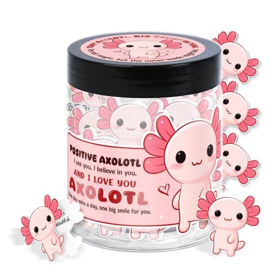 60 Positive Affirmationskarten Emotionale Unterstützung Axolotl Geschenke für Teenager Mädchen Studenten Weihnachtsstrumpffüller