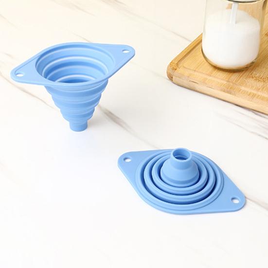 Collapsible Silicone Funnel Food Grade Foldable Kitchen Funnels for Oil Wine Transfer Heat Resistant Non-Stick Multifunctional Funnels
