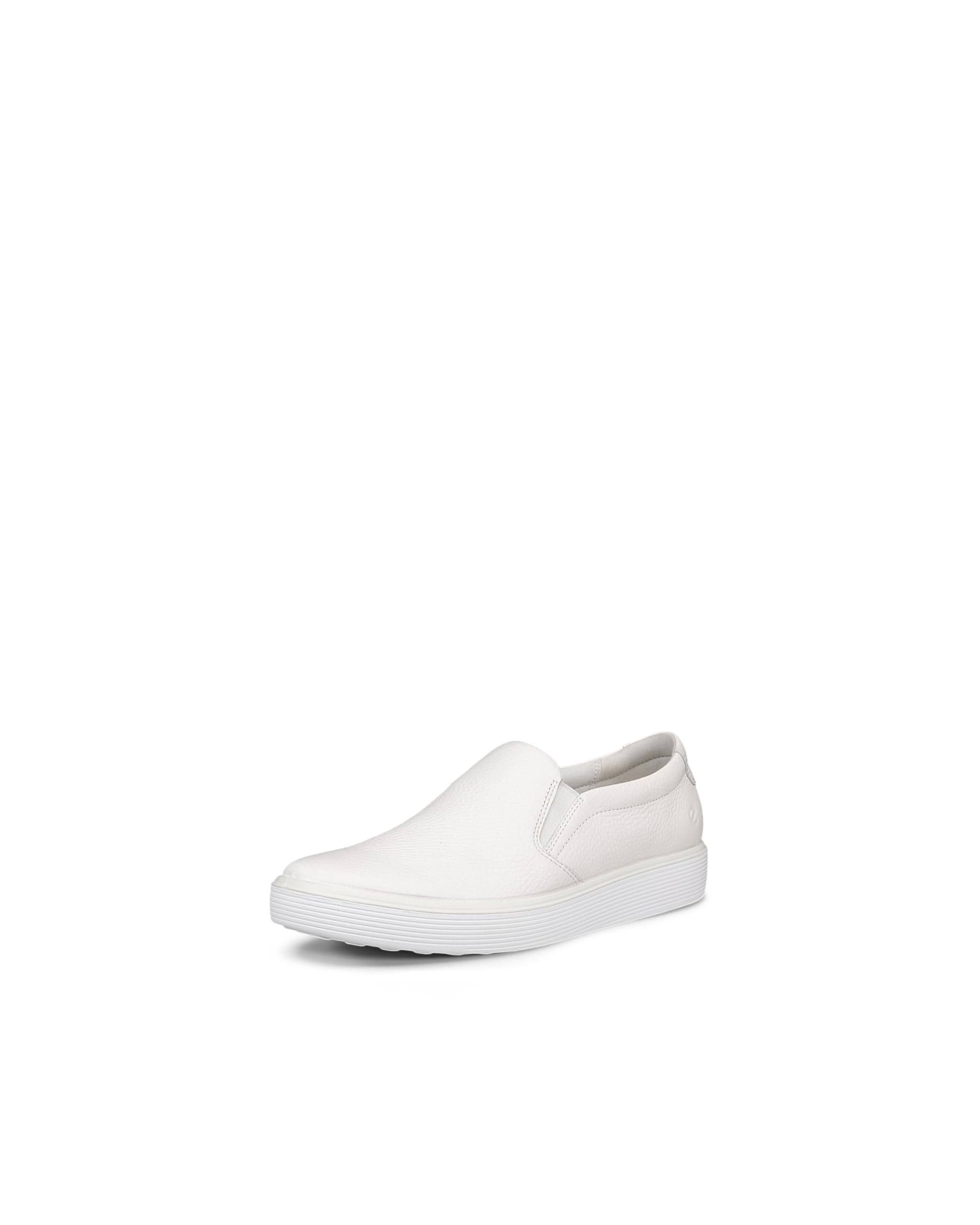 

ECCO Soft 60 Casual Sneakers, Genuine Leather, Women s Casual Slip-On Sneakers, White, Sizes 22.0cm-22.5cm, 3E