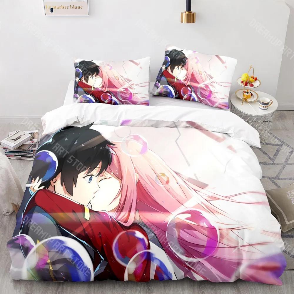3D Print Darling In The Franxx Zero Two Bedding Set Bedspread Single Twin Full Queen King Size Bed Set Aldult Kid Bedroom Sets