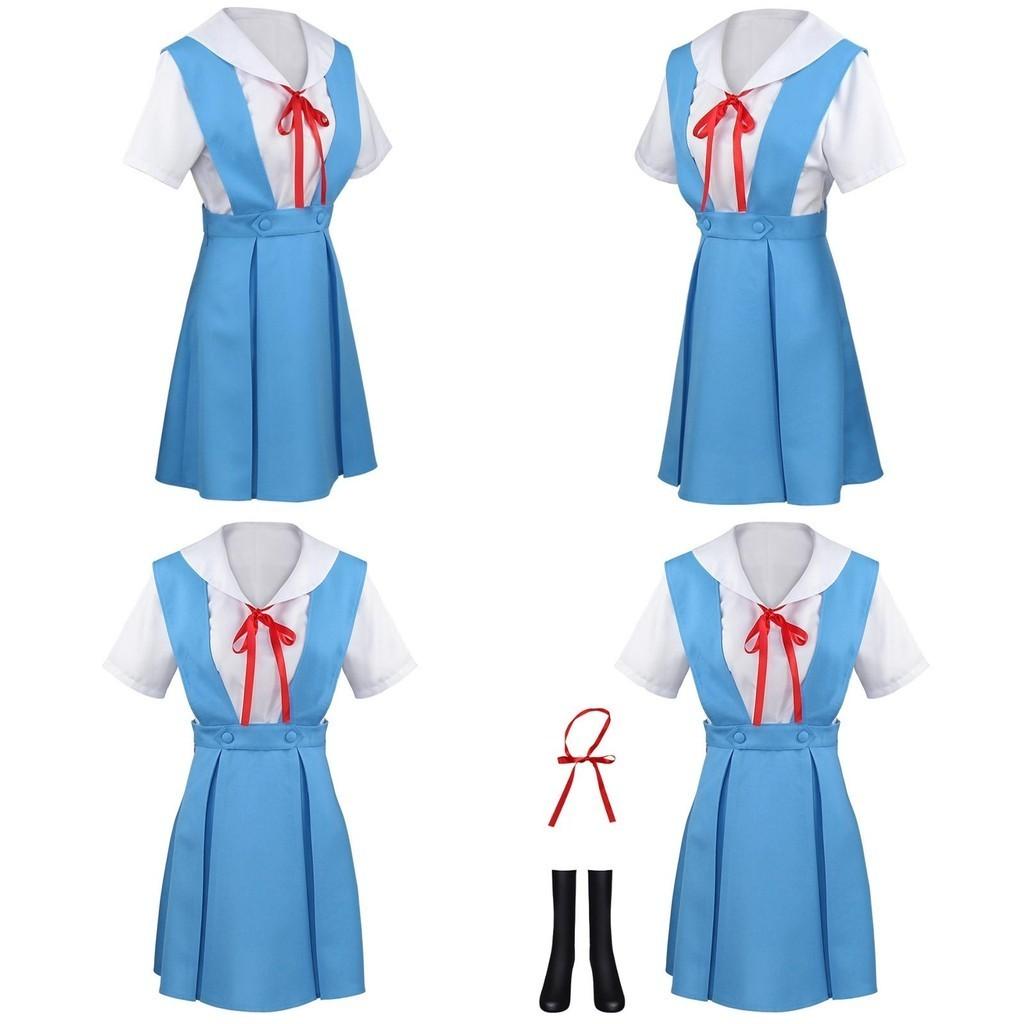 Gk-o Anime Ayanami Rei Asuka Langley Sohryu School Uniform Cosplay Costume Polyester Material Authentic To Character Look