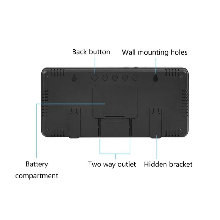 Clear Display LED Wall Clock with Digits, Countdown Calendar and Thermometer Adjustable Brightness for Comfort