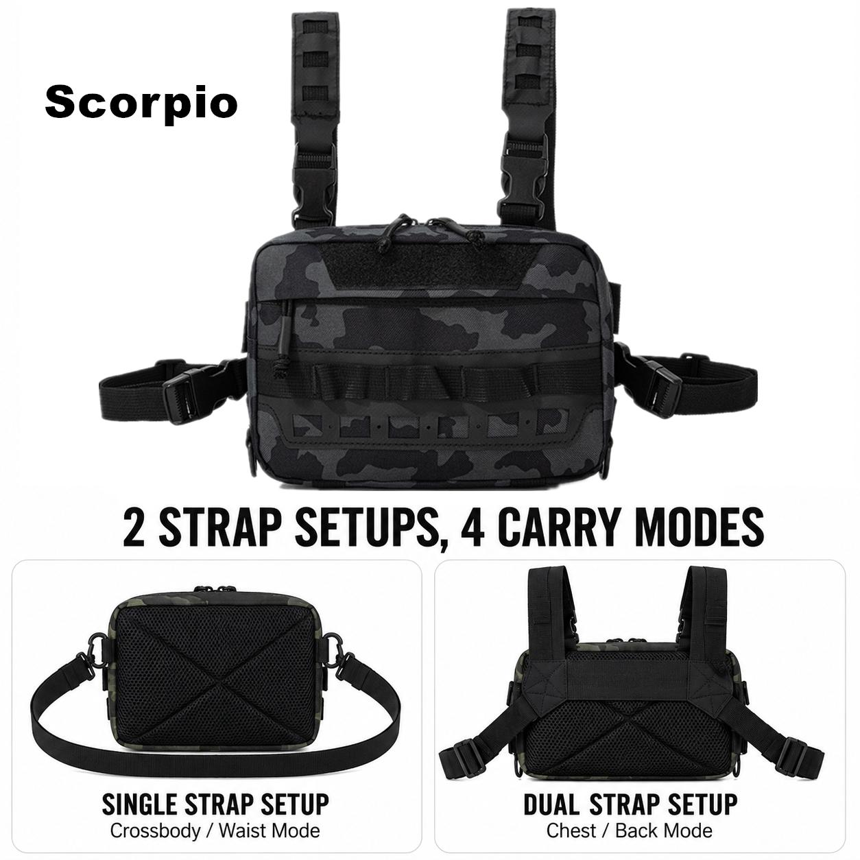 Sac de poitrine Sac de taille de pêche Sac d'accès rapide pour la pêche Sac à leurres Sac d'équipement MOLLE d'extérieur pour la randonnée le camping le cyclisme