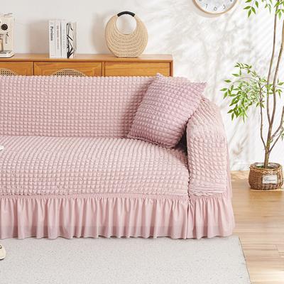 New Style Sofa Cover Seersucker Skirt Model All Inclusive Cover Cloth for All Seasons Lazy All Inclusive Full Cover Elastic Cover