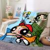 1pc Powerpuff Girls Blanket Lightweight Flannel Throw For Sofa, Bed, Travel, Camping, Livingroom, Office, Couch, Chair, And Bed