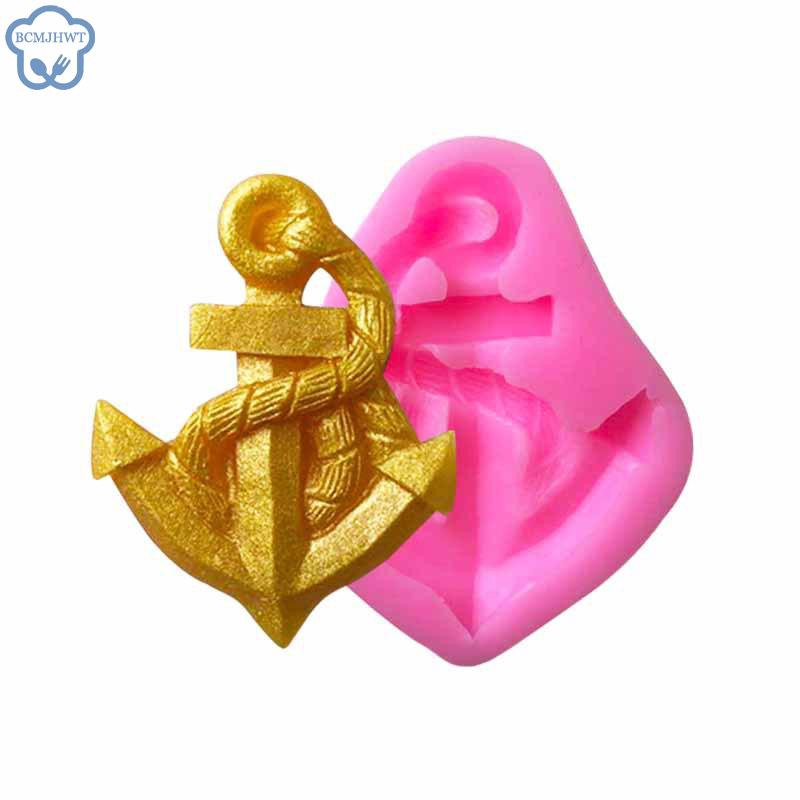 1pcs Sailboat Anchor Silicone Molds Wedding Cupcake Topper Cake Decorating Tools Soap Resin Clay Candy Chocolate Gumpaste Moulds