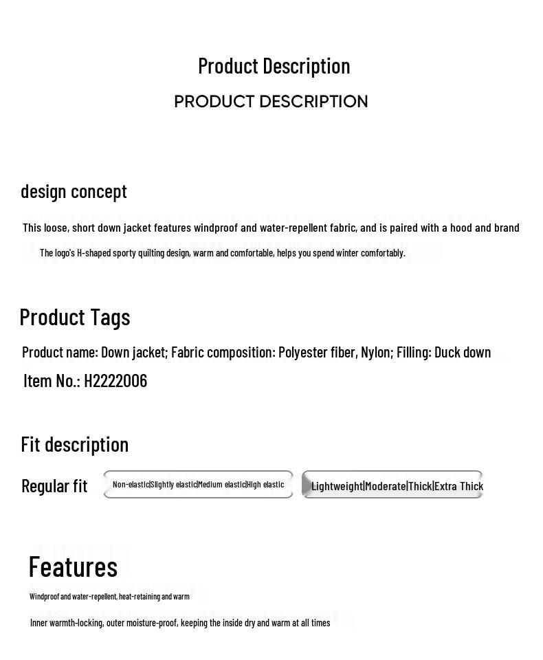 HOTSUIT H2222006 Down Jacket