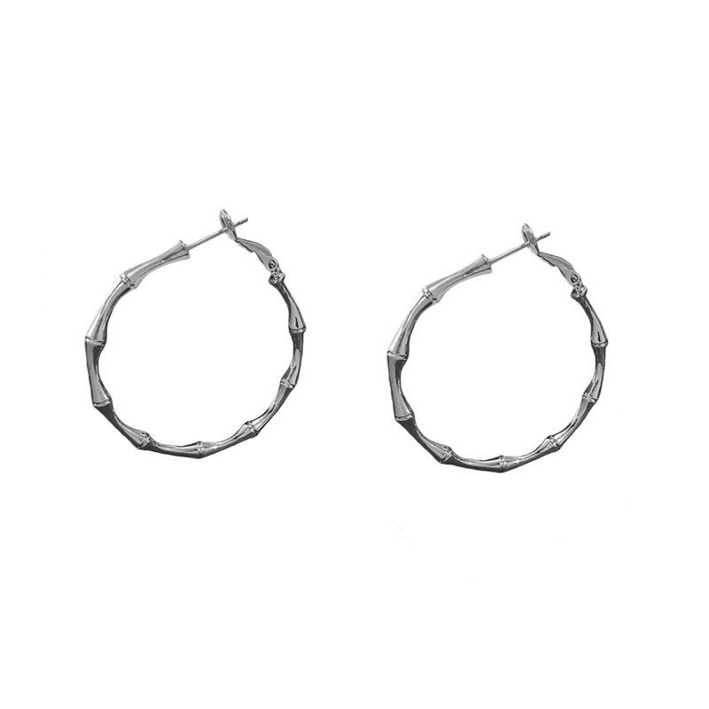 Bamboo Large Hoop Earrings - High-End Fashion, Bold Goddess Stud Style