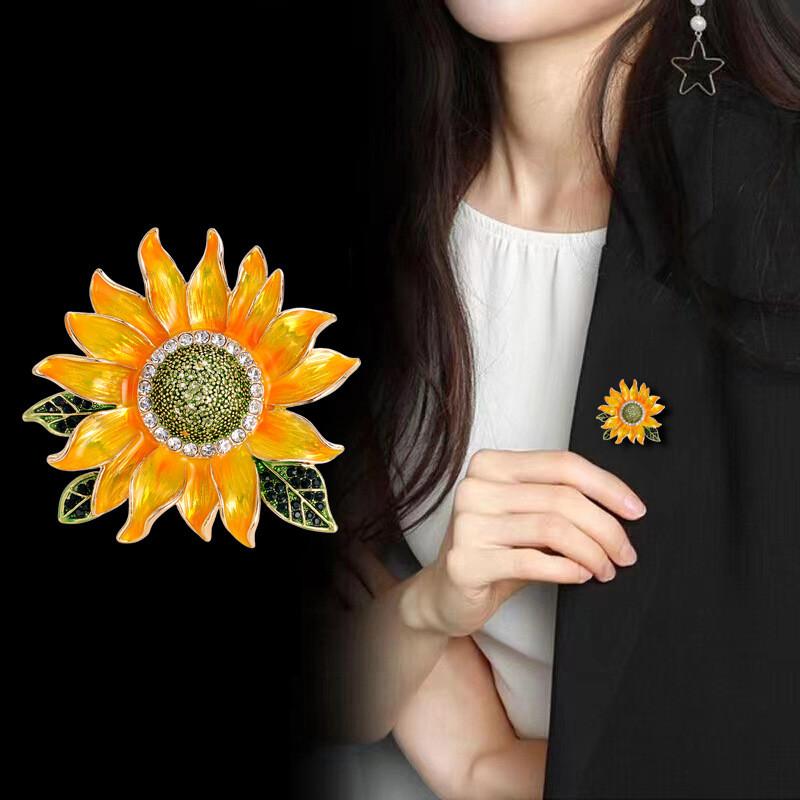 Sunflower Brooch Pin With Alloy Material For Fashion Casual And Gift Giving