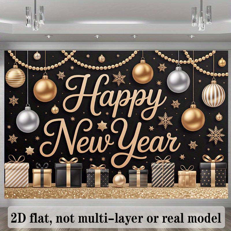 

Advanced Black Gold New Year Theme Decoration Tapestry Party Venue Atmosphere Decoration Background Luxury Texture Wind 74x94cm(29x37in)