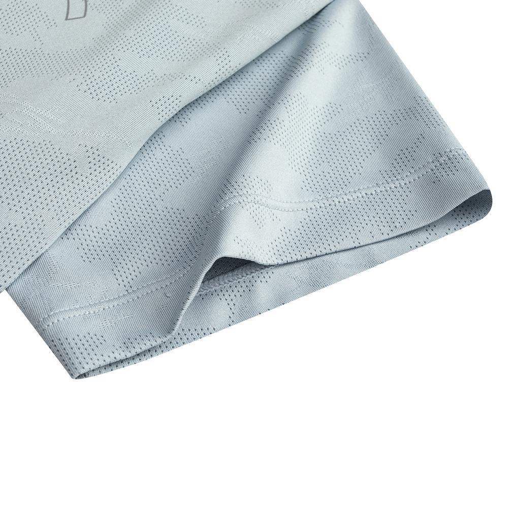 Anta Running Series Short Sleeve Knitted Shirt Summer T-Shirt Men tops Medium-Gray Heather-Gray 952625109-2