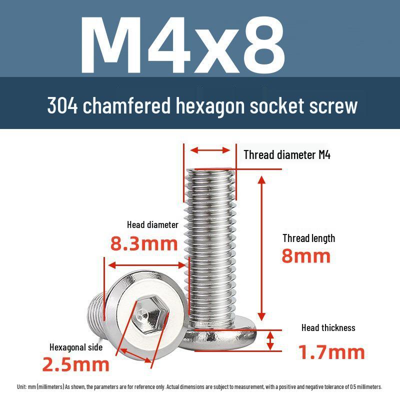 Yigu 304 Stainless Steel M2-M12 Countersunk Flat Head Hex Screw for Furniture & Cabinets