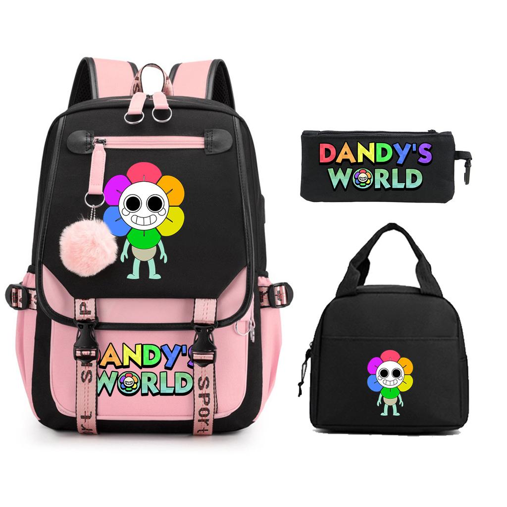 Dandy's World Print Fashion Backpack Set Cross-border Trend Campus Male and Female Versatile Student Bag