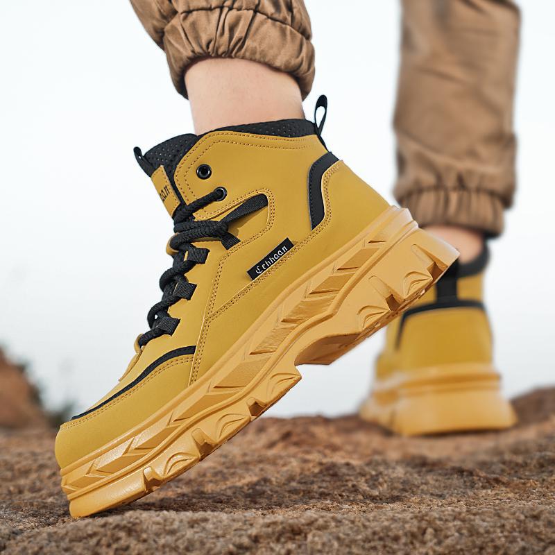Labor insurance men's shoes autumn trend thick-soled work leisure sports trendy shoes men's medium help tooling outdoor Martin boots