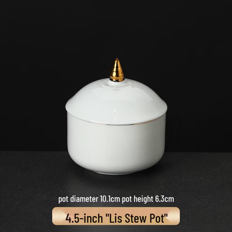 Guro Gold-Rimmed Bone China Soup & Stew Bowls (10-Piece Set)