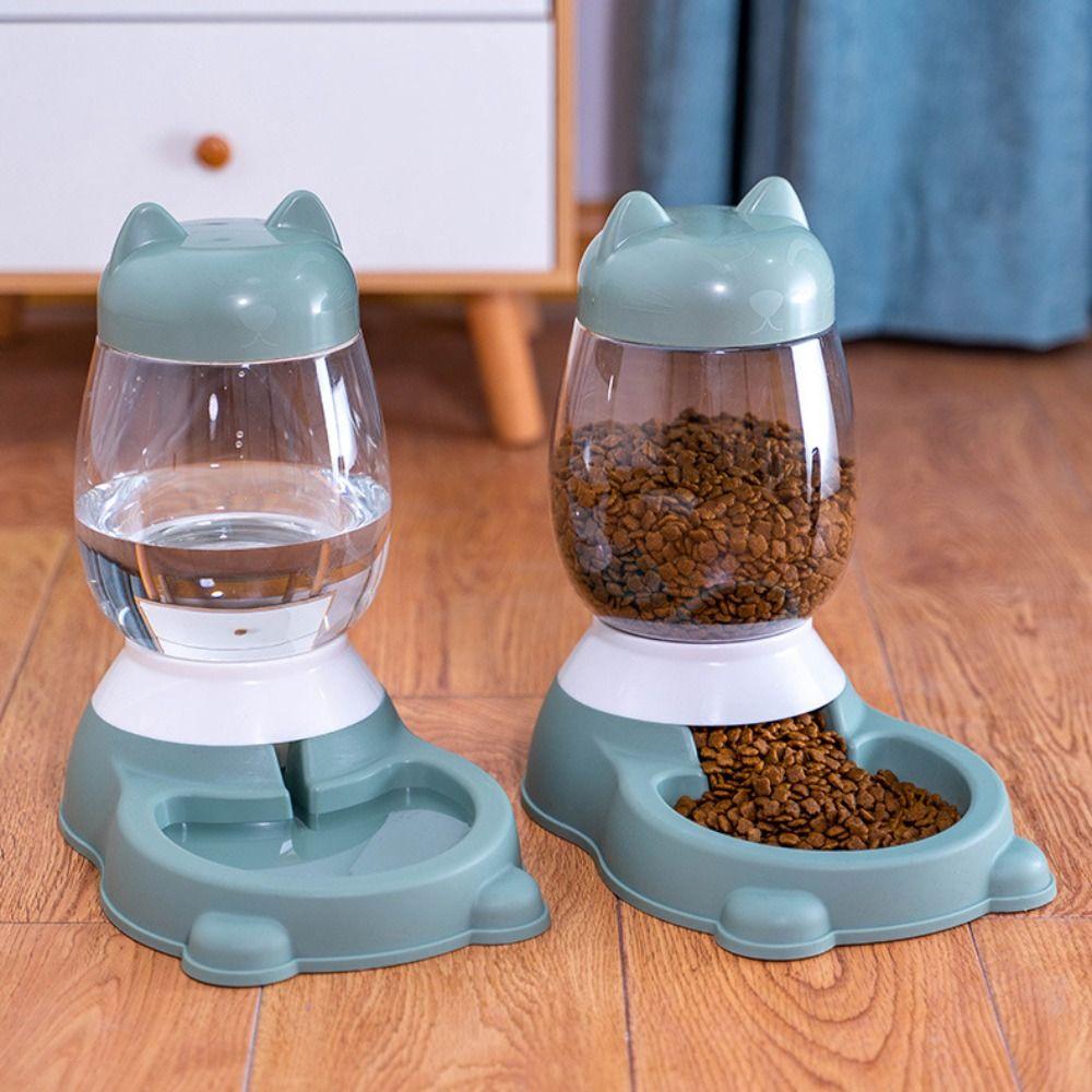 Plastic Pet Feeder Dispenser 2.2L Large Capacity Pet Drinking Bowl Cat Dog Food Water Bowl  Cat