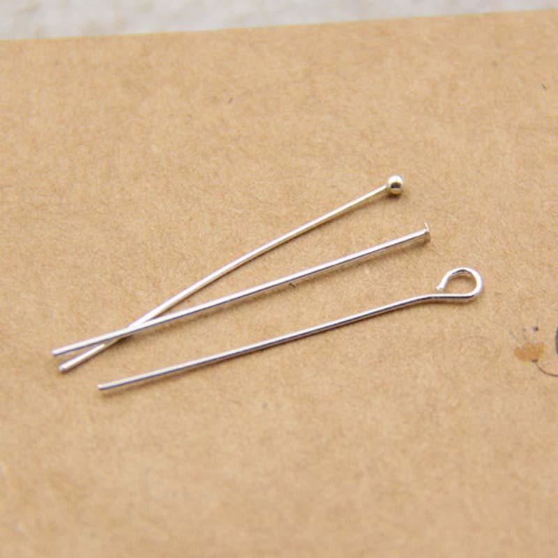 6pcs Real Pure Solid 925 Sterling Silver Needle Pins for DIY Jewelry Making Findings Earring Necklace Connector Part Base