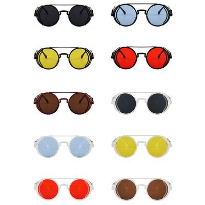 Punk Steampunk Sunglasses Retro Men'S Round Punk Eyewear Women Uv400 Sunglasses