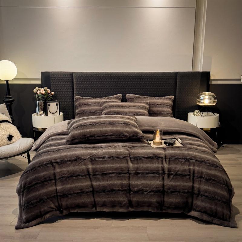 2025 Herbst/Winter Luxus Goldene Nerzdecke - Doppelseitig Dick Sofaüberwurf und Quiltkern für Nickerchen