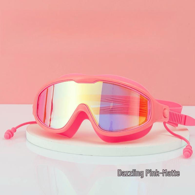 Large Frame Dazzling Electroplated Myopia Swimming Goggles Set