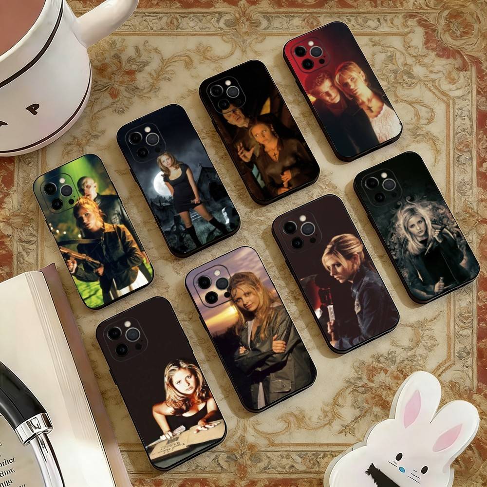 Movie Buffy Phone Case For iPhone 17, 16,15,14,13,12,11 Plus,Pro Max, Others Soft Black Cover