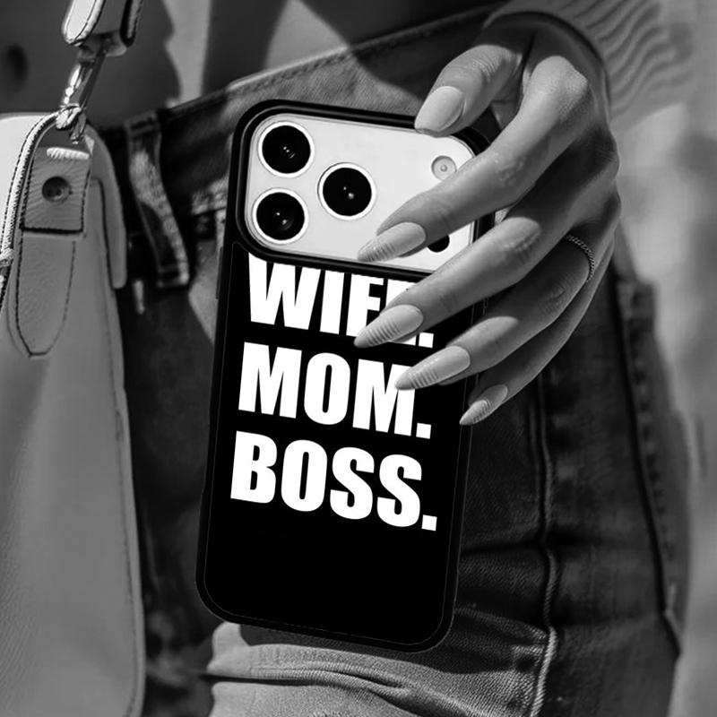Wife Mom Boss Funny Phone Case For iPhone 17 Air 14 15 13 12 Max Cover For Apple 16e 11 Pro Max Plus Coque