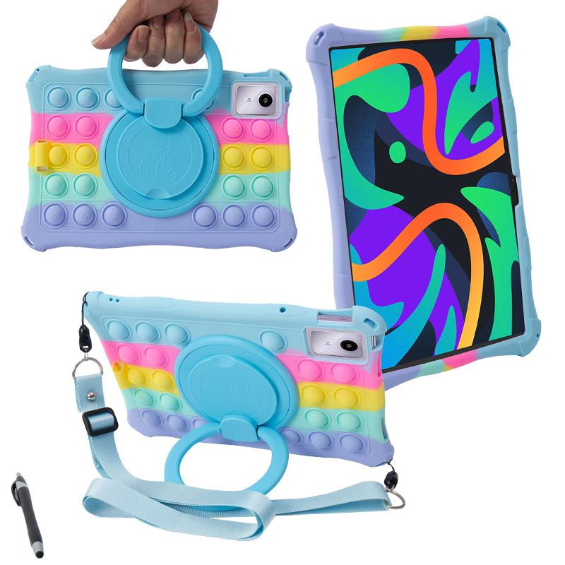 Kids Funda Case For Lenovo Xiaoxin Pad 2024 11 inch 360 Rotating Stand Cover For Tab M11 TB-330FU TB-331FC Soft Silicone Shell