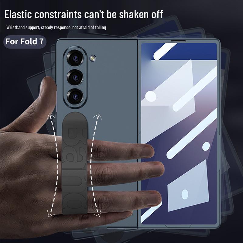 Samsung Z Fold7 Silicone Case with Elastic Wristband - Premium Foldable Phone Cover