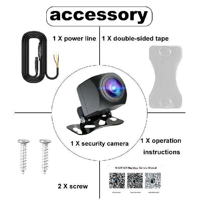 Wireless 1080P HD Car Reverse Camera WiFi Night Vision Waterproof Parking Monitor for Android iOS Universal Vehicles
