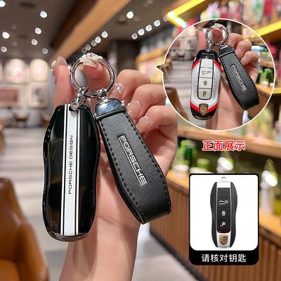 Styl Wyścigowy Pokrowiec na Kluczyk Samochodowy Zdalny Etui Ochronne Do Porsche Macan Cayenne Panamera 718 Boxster Cayman Spyder Akcesoria