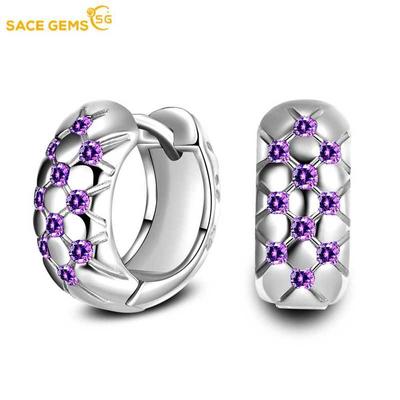Classic Purple 3A Zircon Earrings for Women Wedding Party Gifts