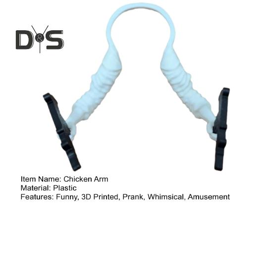 Drukowane w 3D Kurze Ramię z Strzelaj Akcesoria do Drobiowego Ramienia Ręce Mocowane na Szyi Fałszywe Ramię Zabawka Prankowa na Farmę dla Kur Niosek Kogutów