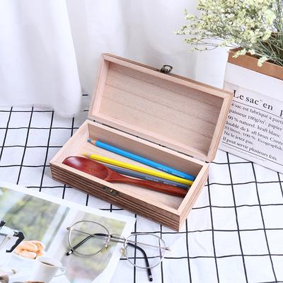Rectangular Wooden Storage Box Retro Flip -Type Wooden Box