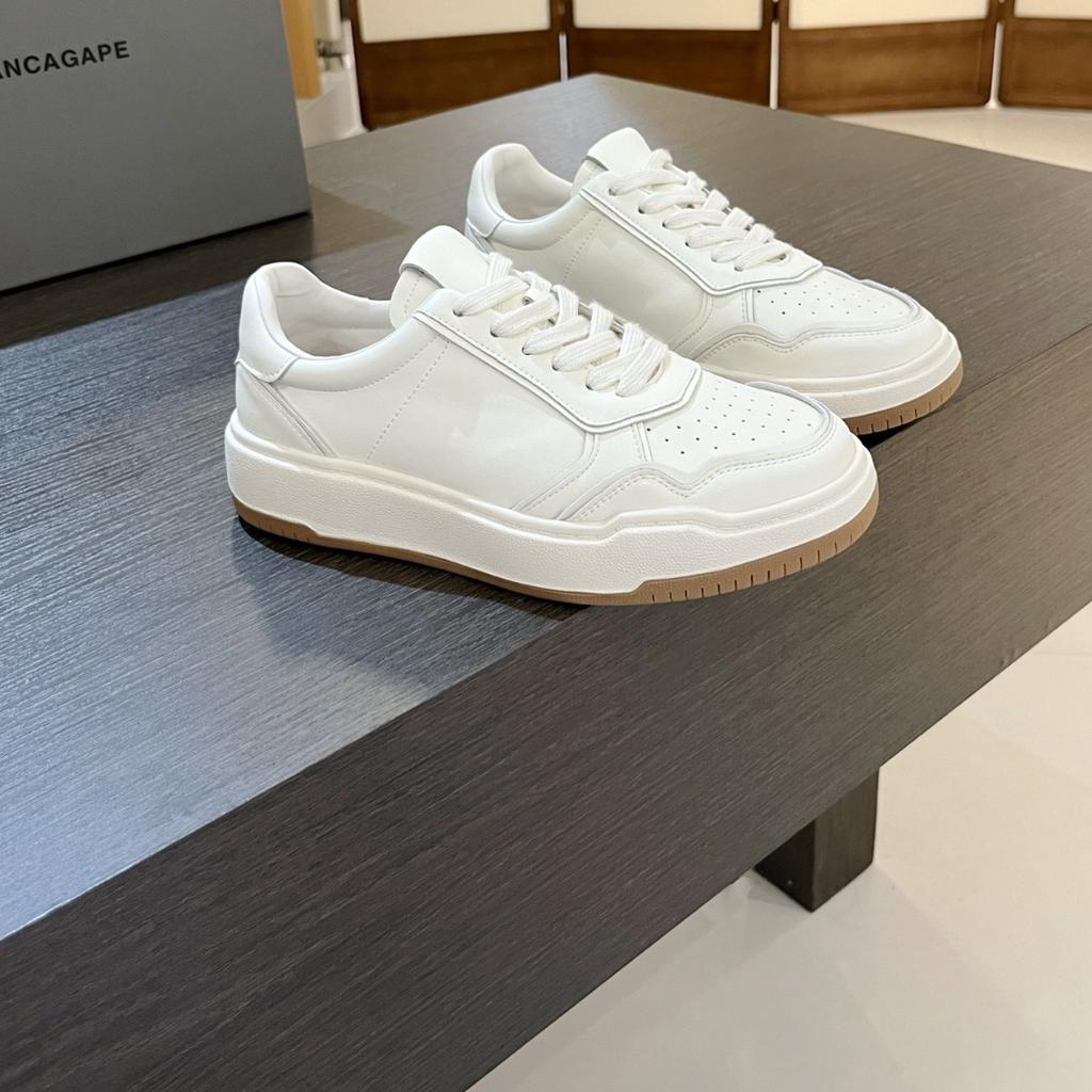 2025 autumn new platform white shoes women's popular lace-up versatile sports fashion minimalist casual board shoes tide