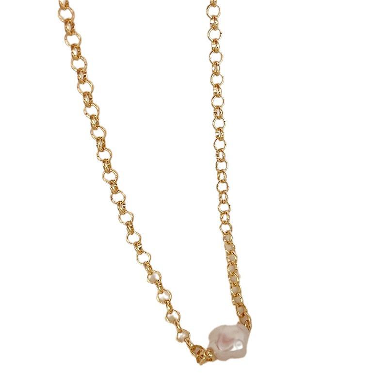 Europäische & Amerikanische Mode Klobige Kette Barockperle Hip Hop Halskette für Damen