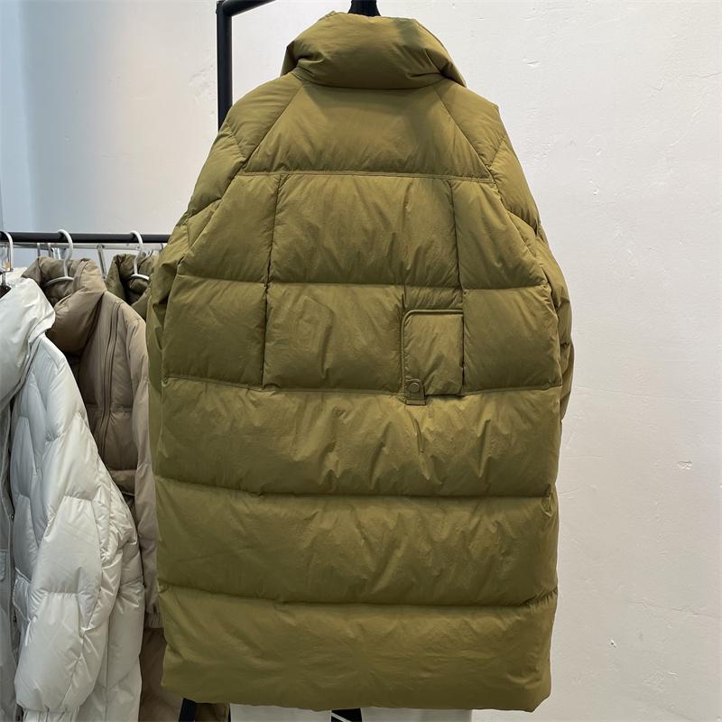 Autumn Winter Down Jacket Women's Mid Length Stand Up Collar Thickened Jackets