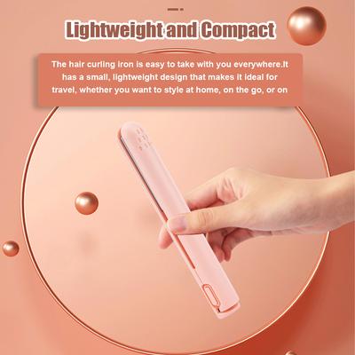 Portable Small Curling Iron 2-In-1 Dual Purpose Hair Straightener USB Plug Curler for Home Dorm
