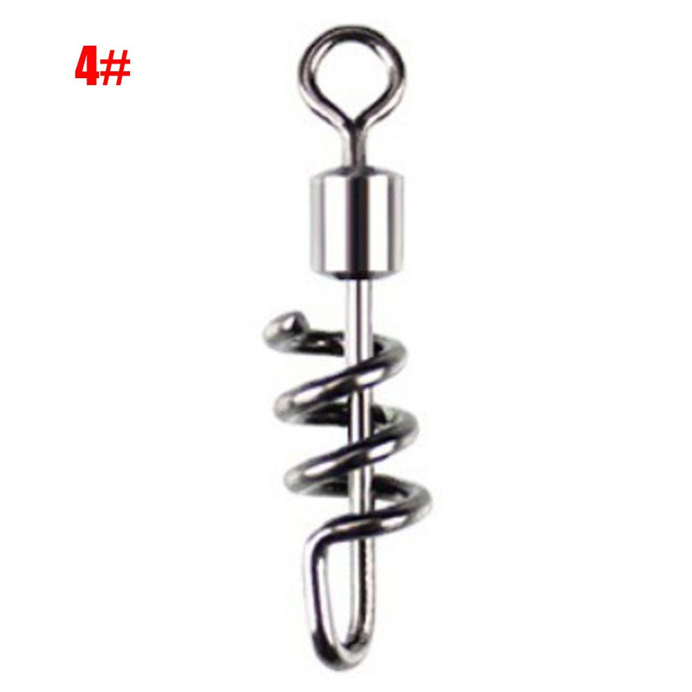 20PCS 2#-10# Fishing Rolling Swivel Stainless Steel Flexible Rotation 8-Shape Connect Ring Quick Buckle Durable